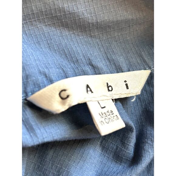 CAbi Women Cargo Utility Blue Fly Away Jacket Cotton Size Large F15 - Picture 10 of 10